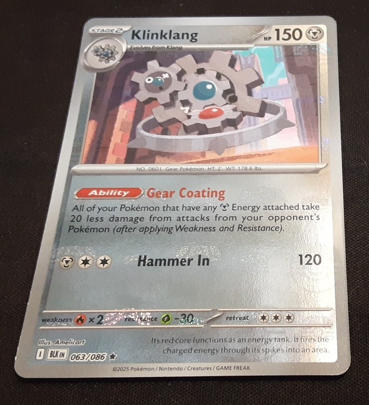 Klinklang (Master Ball Pattern) 063/086 Sv: Black Bolt Holo Rare Pokemon TCG NM 