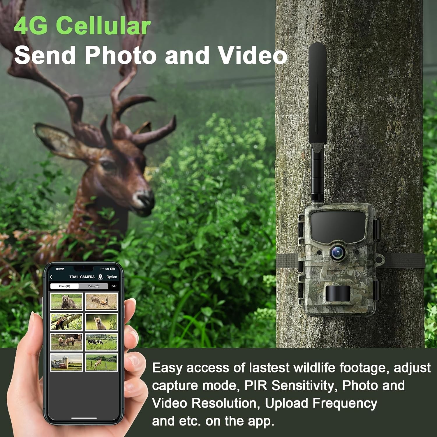Campark 24MP 4G LTE Wireless Cellular Trail Camera Wildlife Game Cam Outdoor