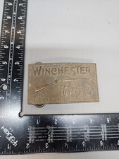 Vintage Bergamot Brass Works Winchester Repeating Arms Brass Belt Buckle
