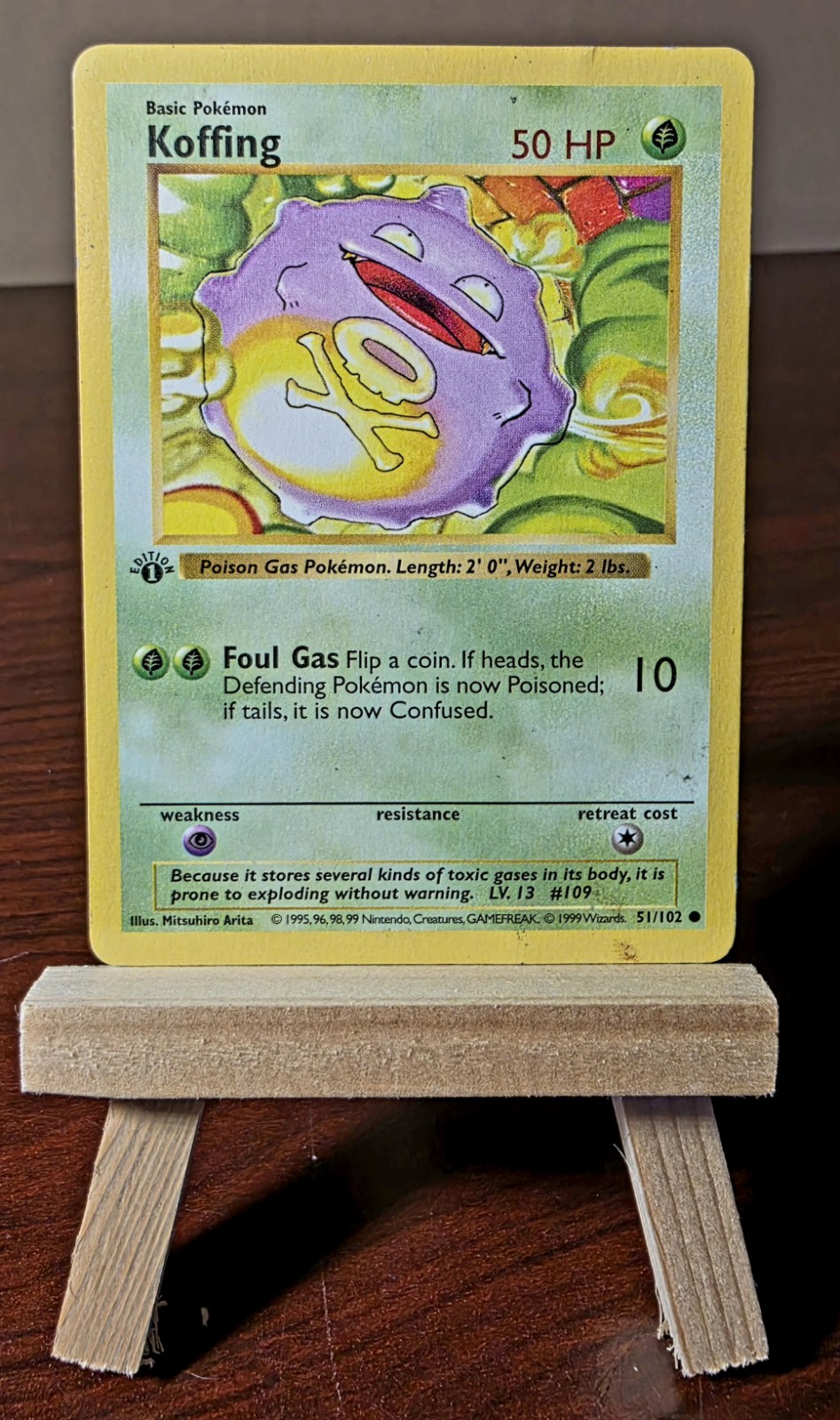 🔥 Pokemon TCG 🔥 Koffing - 51/102 | 1st Edition SHADOWLESS Base Set MP-HP