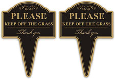 2-Pack 10'X14' Stay off Grass Sign for Yard with Stake, Double Sided No Poop Dog
