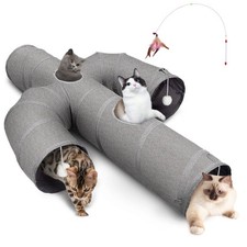 Cat Tunnel Large 12 inch Diameter Sturdy Oxford Fabric Cat Tunnel Toy, Cactus...