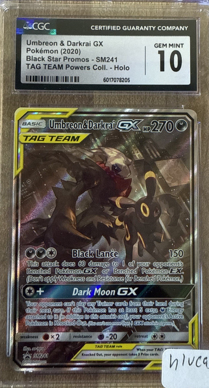 Umbreon & Darkrai GX Tag Team SM241 Sm Promos Holo. PSA. BGS. CGC 10