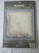 Candlewick Stitch Pillow Kit, Hearts  Flowers, 14  x14  , By Wonder Art