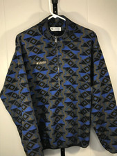 Vintage Columbia Fleece Mens S Aztec Quarter Zip 90s Outdoors Sweater USA Made