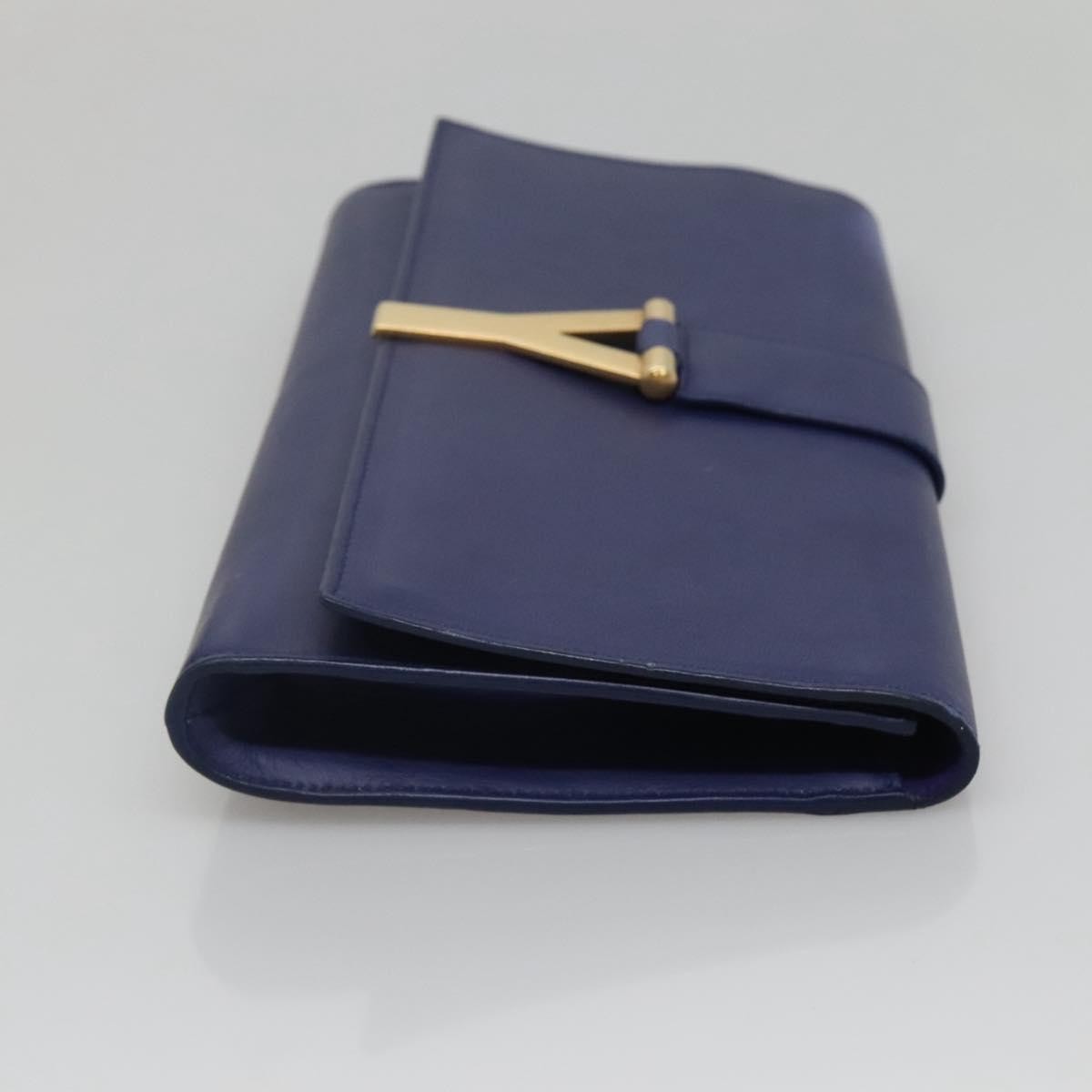 Borsa pochette Yves Saint Laurent Chyc in pelle blu autentica