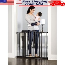 Arched Walk Thru Baby Gate W/Extension Kit Pressure Mount Safety Lock Adjustable