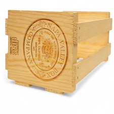 Vintage Napa Valley Box Co Wooden CD Storage Crate Holder Rack Retro Media Decor