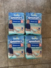 Pampers Splashers Disposable Swim Diapers Size 4, 20-33 lbs, 18 pack 4 packs