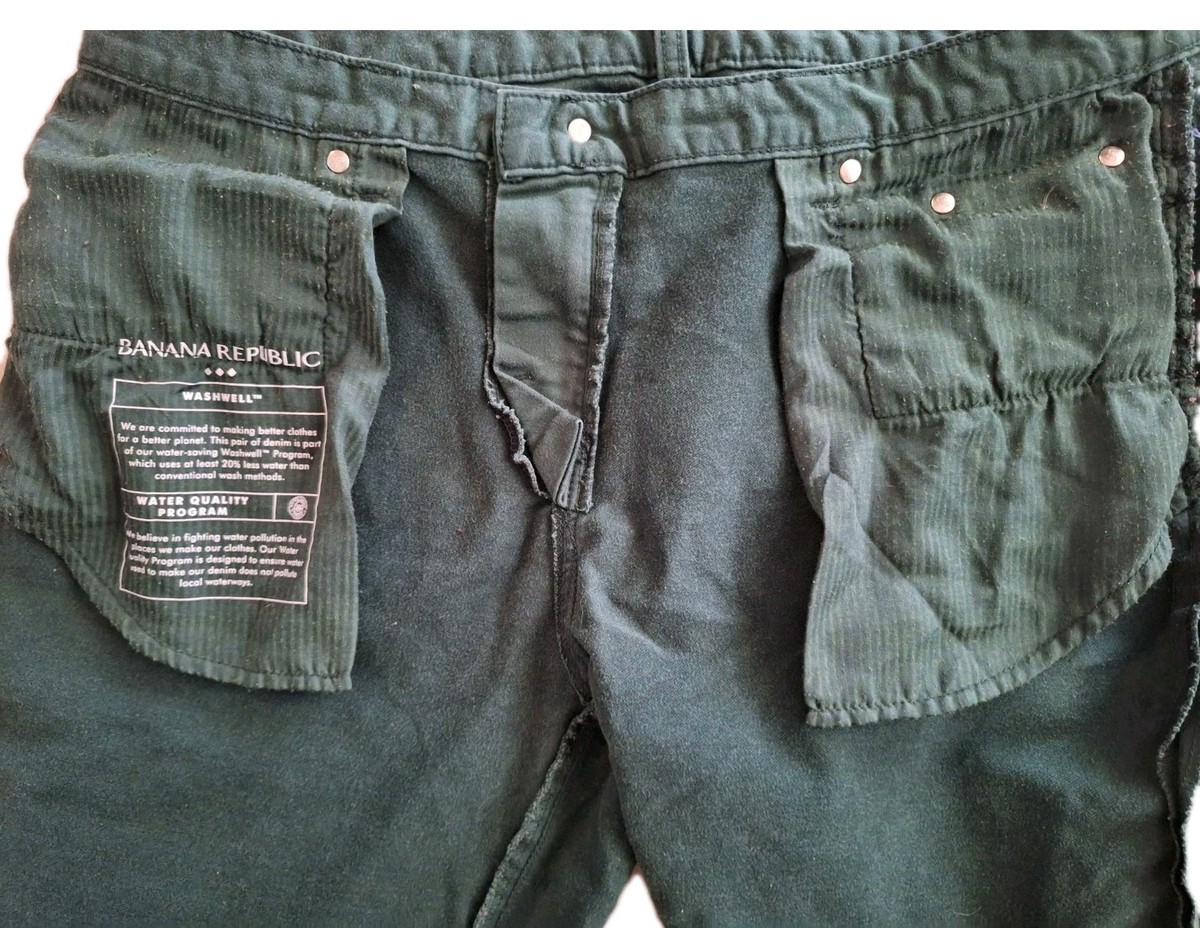 Banana Republic Travel Jean Athletic Fit Pants Hunter Green 35×30 View 4