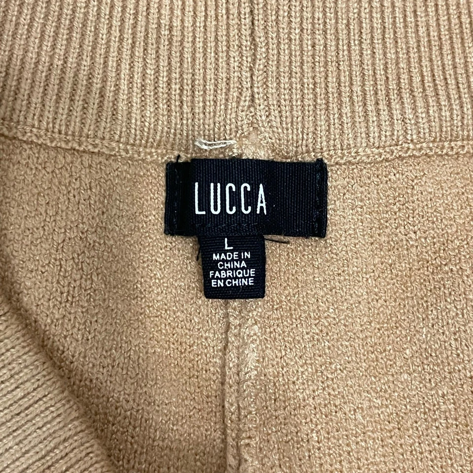 Lucca Couture женщин большой желтовато-коричневый широкая нога высокая талия свитер вязаный тянуть на брюки - Изображение 4 из 4