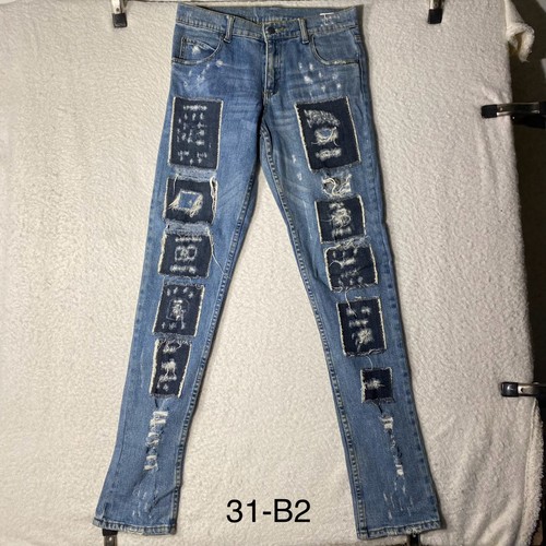 Size 29/34 - Cheap Monday Jeans Blue Denim Patchwork Distressed Stretch