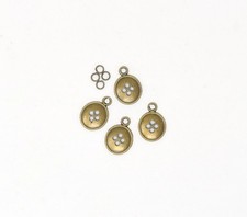 Charms Buttons Bronze Lot of 5 sets of 6 charms (30 charms) with jump rings