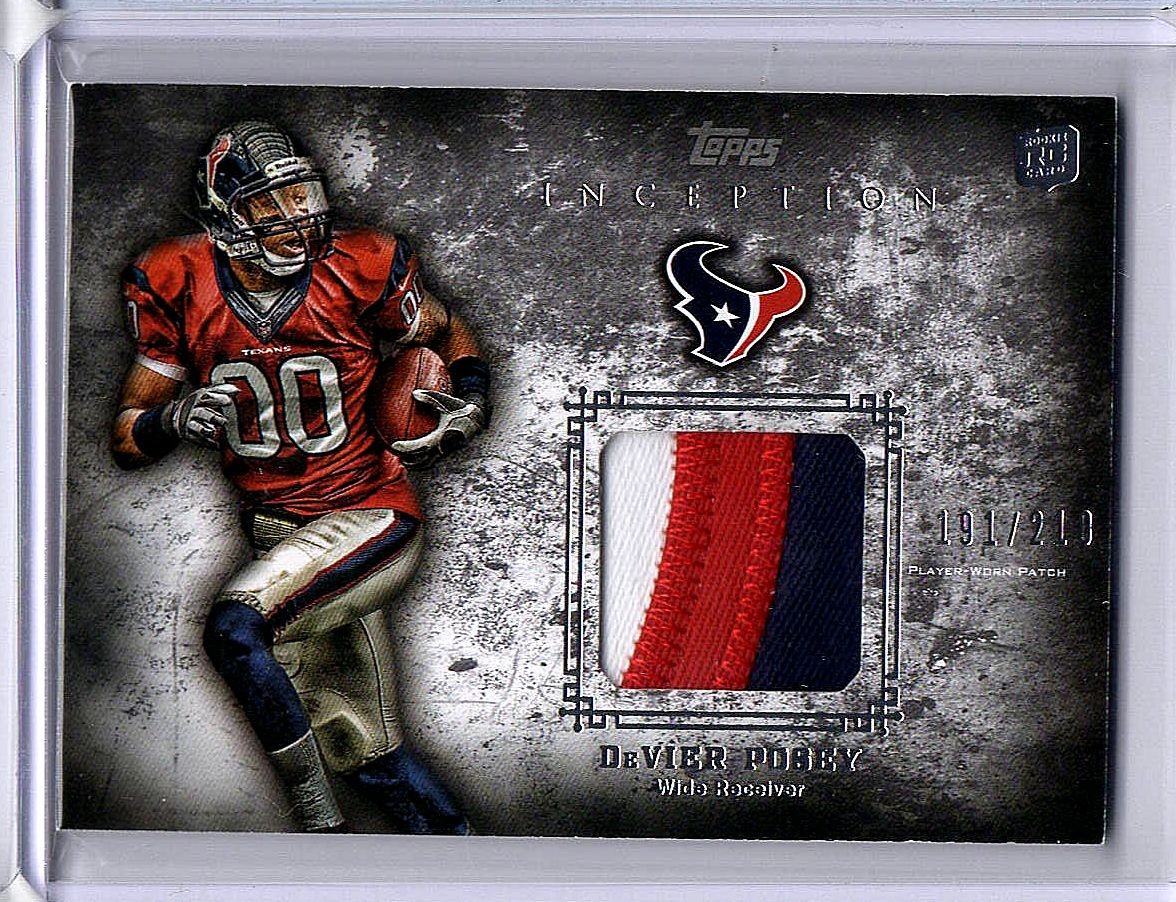 DeVier Posey 2012 Topps Inception RC Rookie 3 Col Patch Texans #RP-DP 191/210
