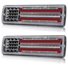 2pcs Turn Signal Brake Reverse Taillight LED Truck Tail Lights Rectangular Tu...