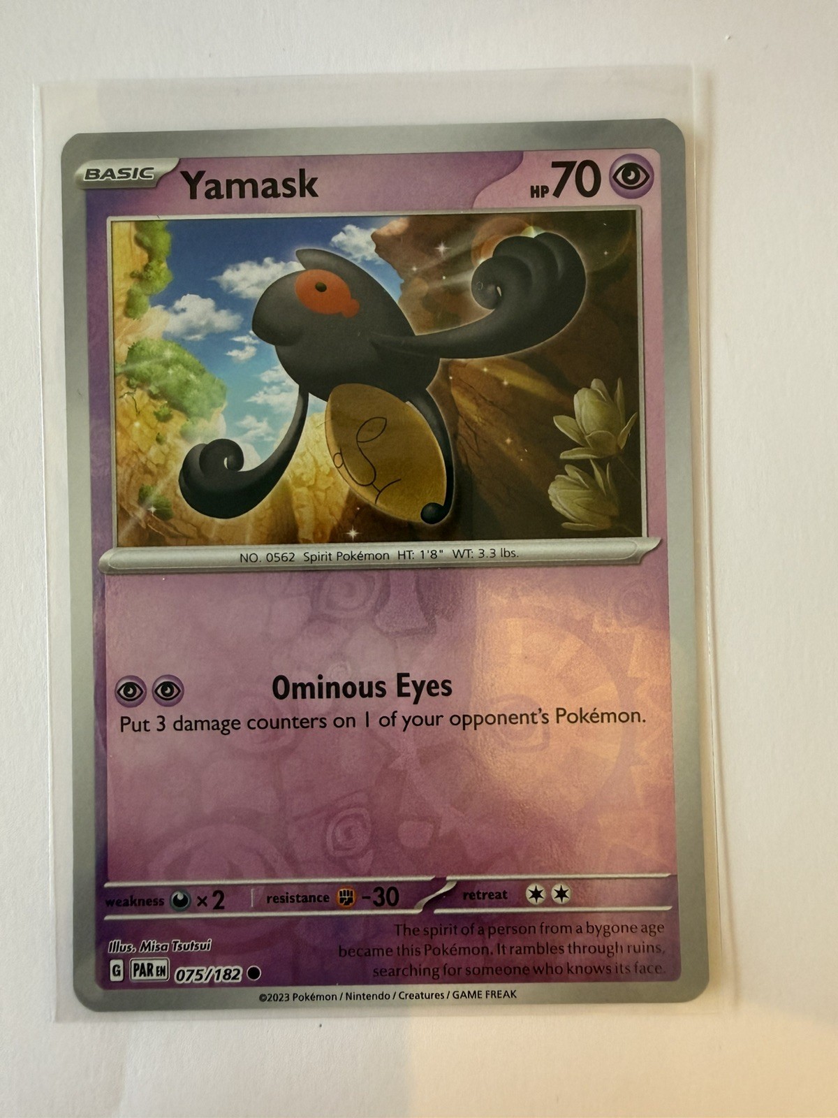 Yamask 75/182 - Pokemon TCG - Paradox Rift - NM Reverse Holo
