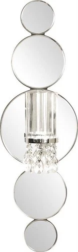 Elegant Mirrored Wall Sconce with Crystals - Picture 2 of 3