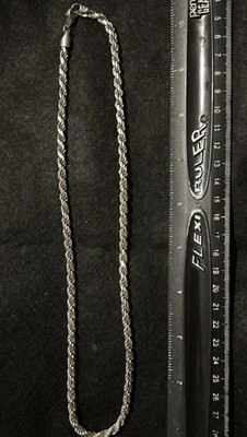 Vintage schwere 925 Italien SPI 20'' Sterling Silber Seil Kette 5mm 39,1 Gramm