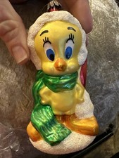 WB 1998 Tweety Bird Holiday Glass Ornament Made In Germany