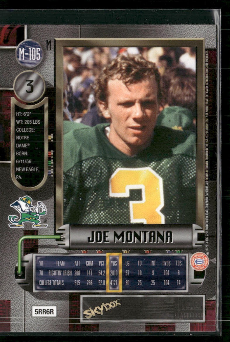 2013 Fleer Retro #M-105 Joe Montana Metal Universe