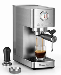 Maestri House Espresso Machine, 20 Bar ULKA Pump, Compact Espresso Maker
