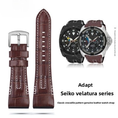 For Seiko VELATURA/SRH SRH013 SPC007J1 Quality Genuine Leather Watch Band Strap