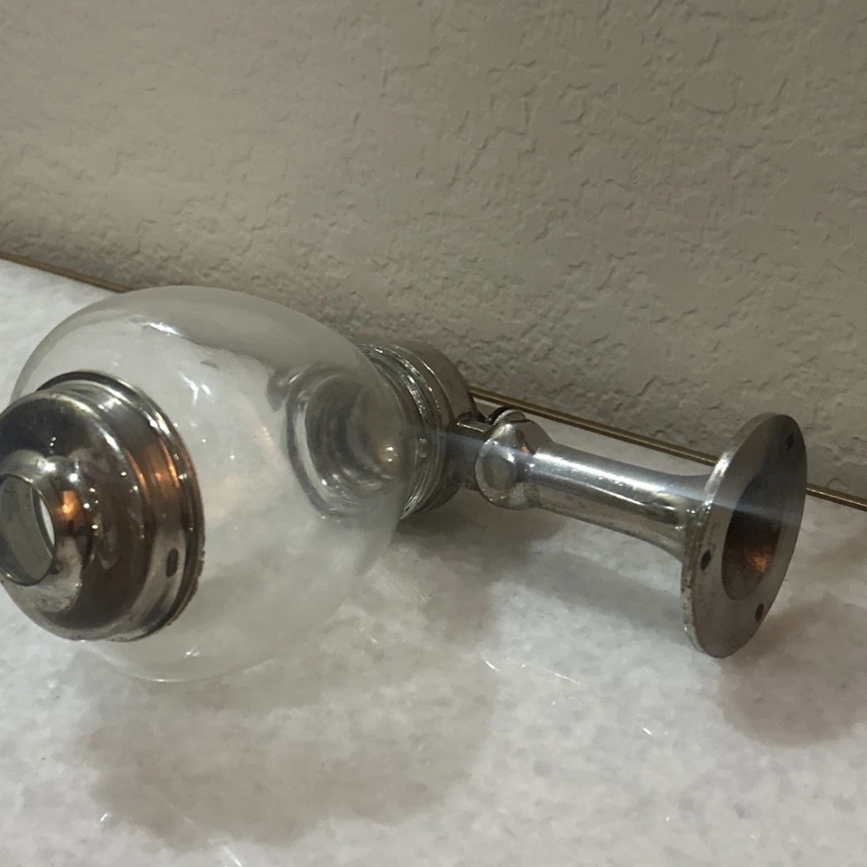 Antique Sop-O-Zon Brass Glass Globe Wall Mounted Soap Dispenser - Image 2 of 4