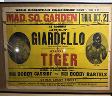Joey Giardello vs. Dick Tiger Original Boxing Poster MSG October 21- 1965 NYC