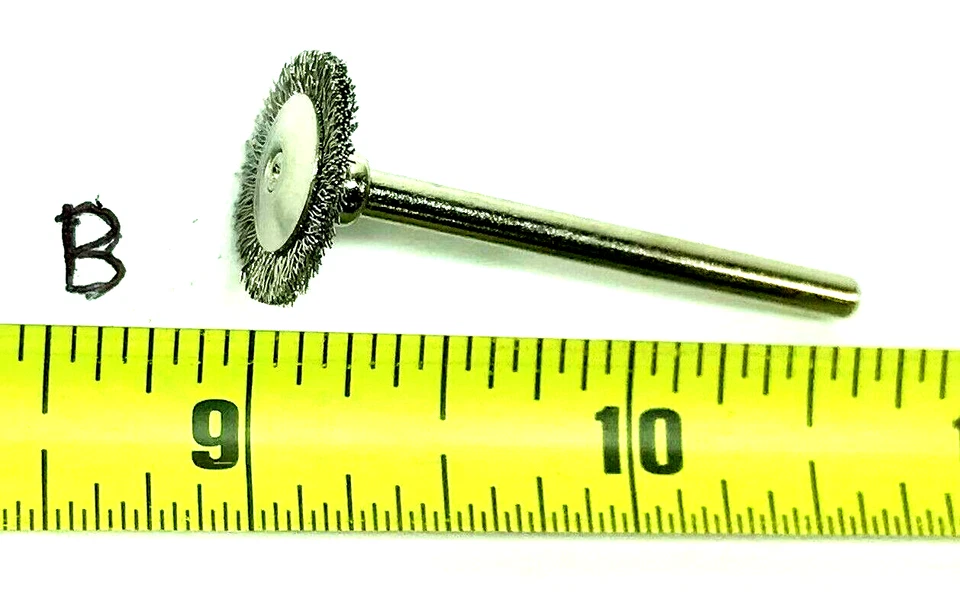 CHOICE! 25 ABRASIVE STONE SS WIRE BRUSH 1/8" SHANK GRINDING ROTARY DREMEL USA HR - Image 3 of 4