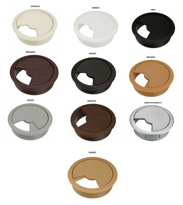 Passacavo Per Scrivania - 2 Pezzi, Nero, Diametro 70mm, Per Gestione Cavi Elettrici - Foto 3