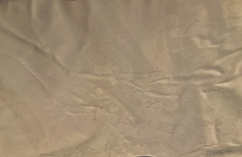 Sábana plana Ralph Lauren Irregular King MUY blanco roto damasco nueva en paquete - Imagen 2 de 6