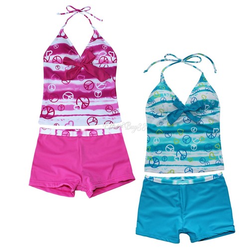 Kids Girls Halter Tankini Swimsuit 2 