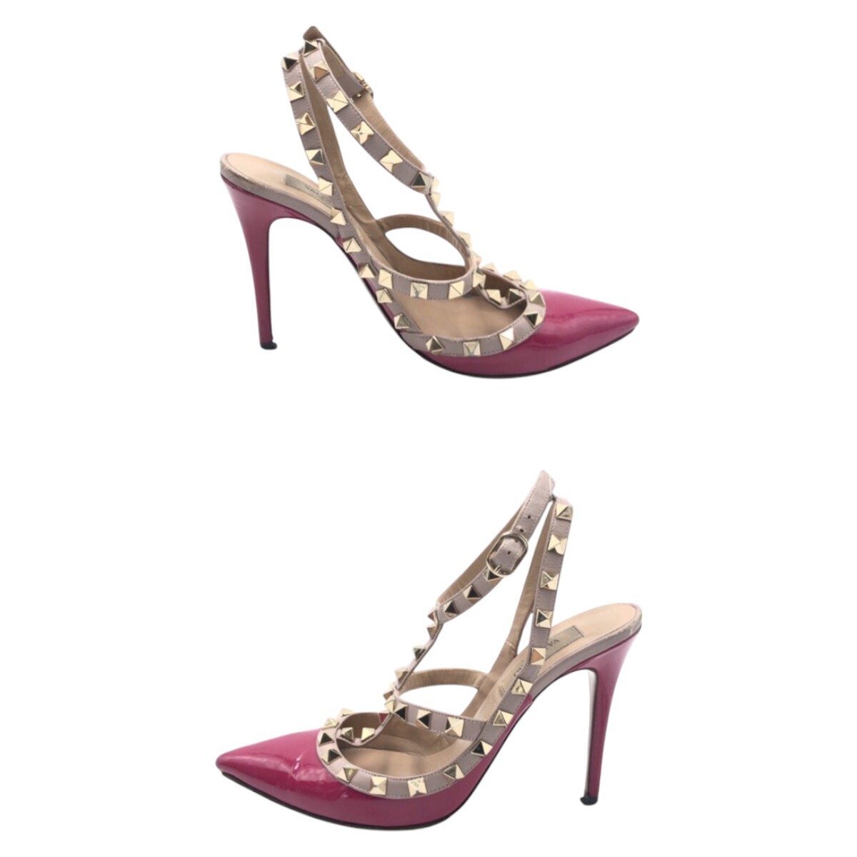 Valentino Garavani Studs Pink Beige Patent Leather Pumps Valentino Garavani Studs Pink Beige Patent Leather Pumps