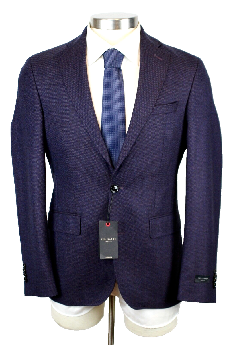 Ted Baker London Sport Coat 36 R Men's Purple Wool Slim Fit Ralph