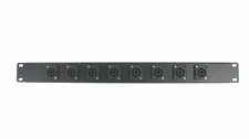 1 Space Rack Panel Loaded with 8 Solder Twist Lock Speakon Connectors