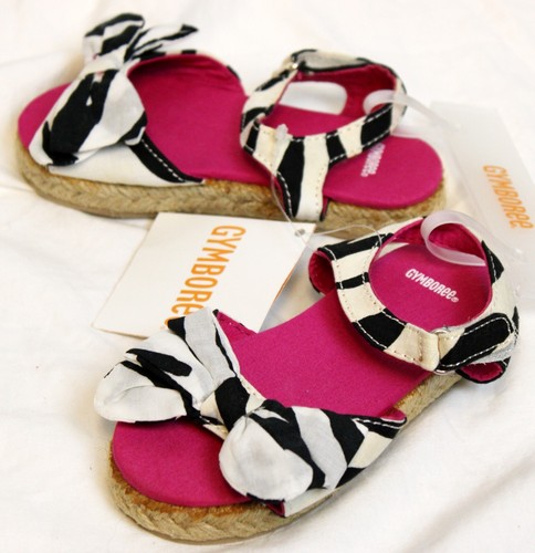 NEW 2013 Gymboree Wild for Zebra Toddler Sandals Bows sz 6 Braid Side Safari Zoo - Picture 4 of 6