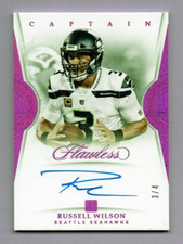 2018 PANINI FLAWLESS CAPTAIN RUBY RUSSELL WILSON AUTOGRAPH #D 3/4 SEAHAWKS SSP