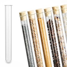 Tuuters 100 x Reagenzgl&auml;ser mit B&ouml;rdelrand und Natur-Korken  STARKwandig