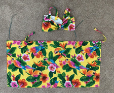 VTG 90's HANDMADE 100 COTTON BIKINI TOP/WRAP SKIRT HAWAIIAN 2 PIECE BEACH SET