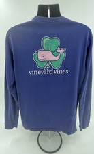 Vineyard Vines Unisex L/S Navy Blue St. Patricks Day Whale Tee Shirt Size Medium