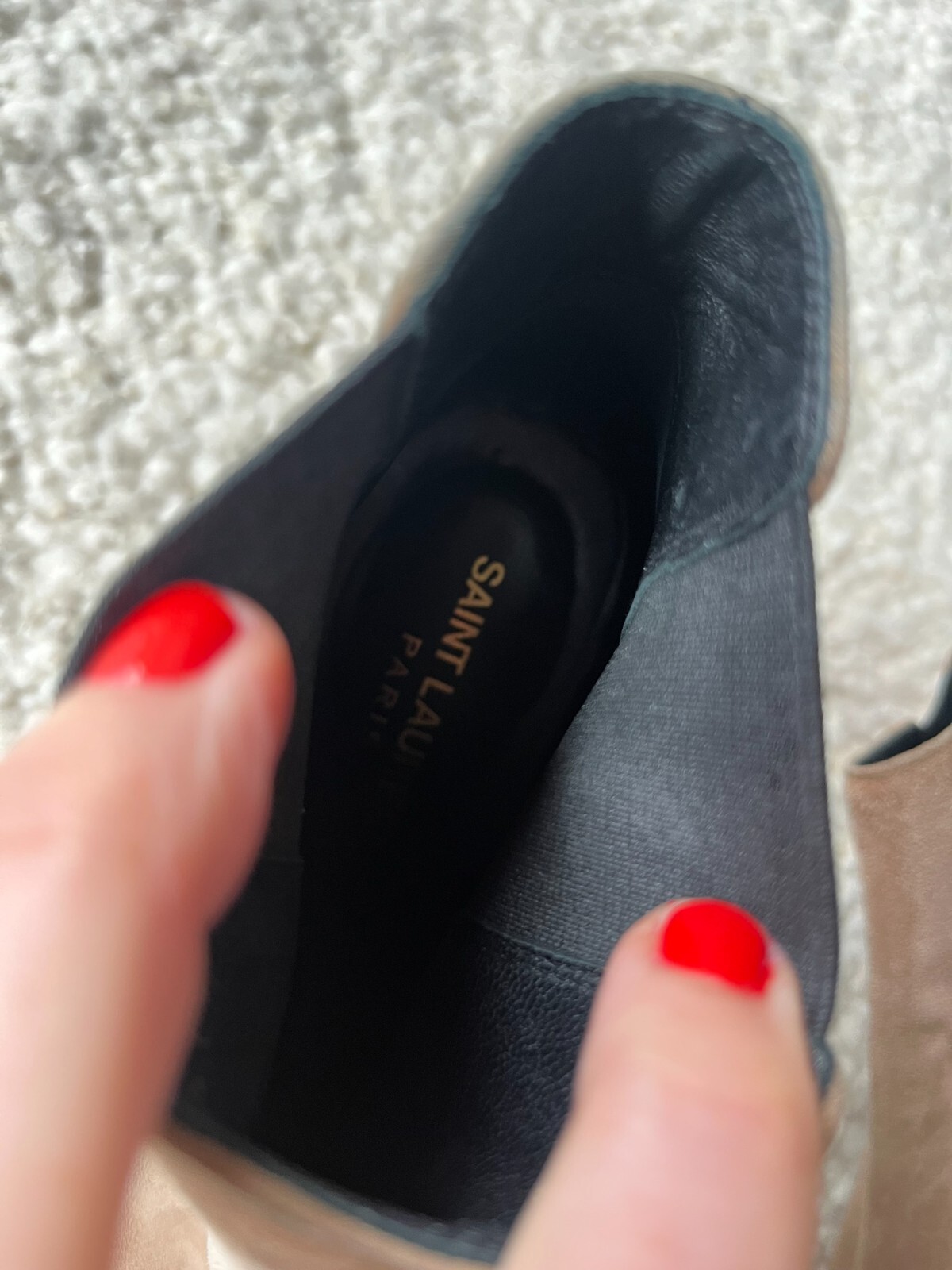 Stivali Saint Laurent Chelsea Babies marrone chiaro pelle scamosciata taglia 37 5