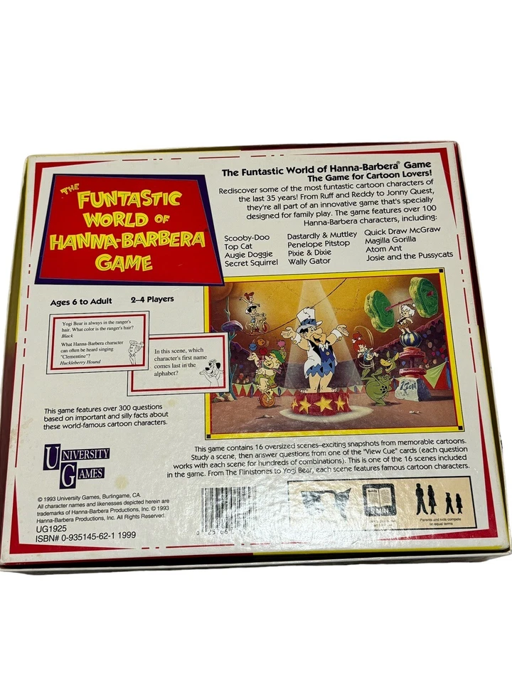 The Funtastic World of Hanna-Barbera Board Game Flintstones 1993 INCOMPLETE HTF - Image 4 of 4