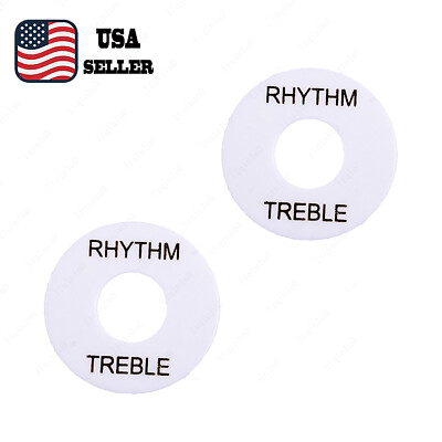 #ad 2x White w Black LP Toggle Switch Washer Rhythm Treble Ring Plate For Les Paul $5.95