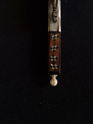 Pilgrimage Reliquary Cross Passion Relics 19th Cent. Olive Wood & Mother Pearl - Picture 12 of 12