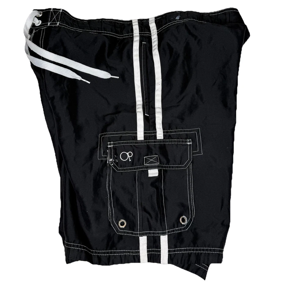 Bañador/Board Shorts OP Ocean Pacific para hombre negro/blanco talla M 32-34 Foto 3 de 4