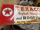 Vintage 1937 Texaco Asphalt Shingles Porcelain Advertising Sign
