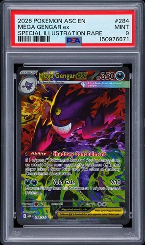 2026 POKEMON ASC EN-ASCENDED HEROES #284 MEGA GENGAR EX PSA 9