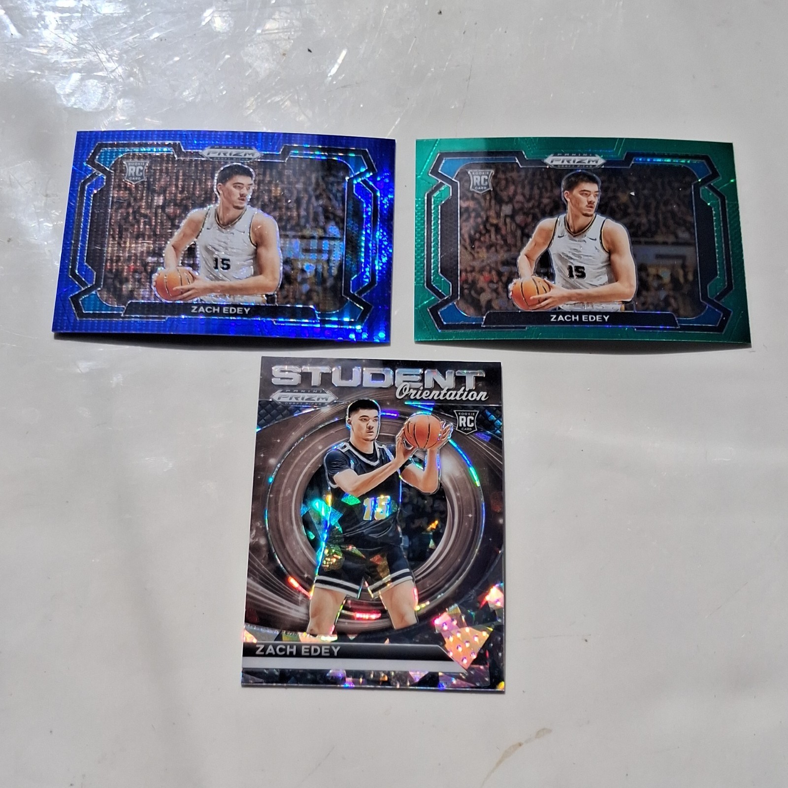 Panini Prizm Draft Picks Zach Edey Basketball Card Lot 3 Variations RC #1 #15