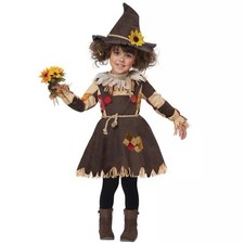 Child's Pumpkin Patch Scarecrow Costume Spirit Halloween 3T-4T Toddler