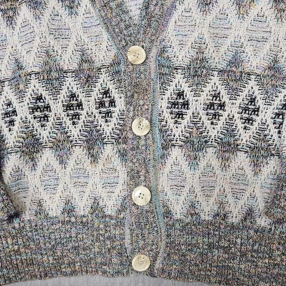 Vintage Bachrach Sweater Mens XL Geometric Cardigan Knit Button Up Grandpa - Image 3 of 4